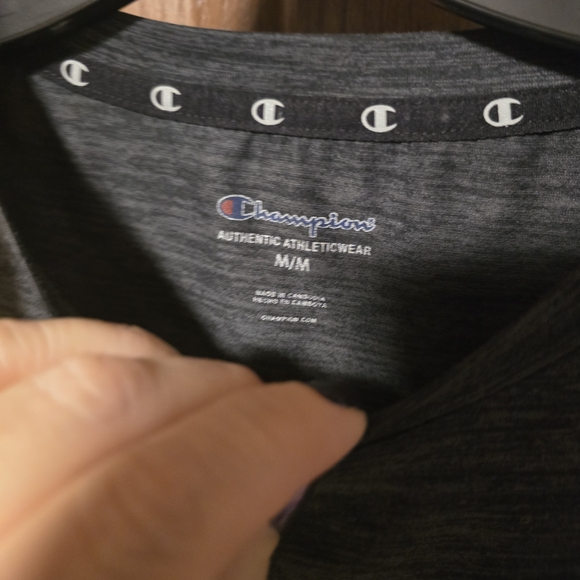 Champion Men's Heathered Dark Gray Athletic T-Shirt -- EUC - Picture 5 of 7